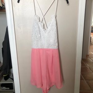 White and pink Romper